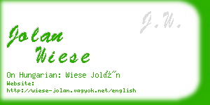 jolan wiese business card